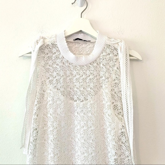 Goen.J Macrame Mini Shift Dress in white size 6 - Picture 7 of 14